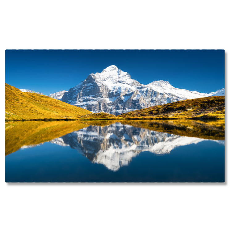 Peisaj - Tablou Canvas Munte Inalt si Reflectie pe Apa, mountain, peisaj, natura, reflectare 2349 40x25CM