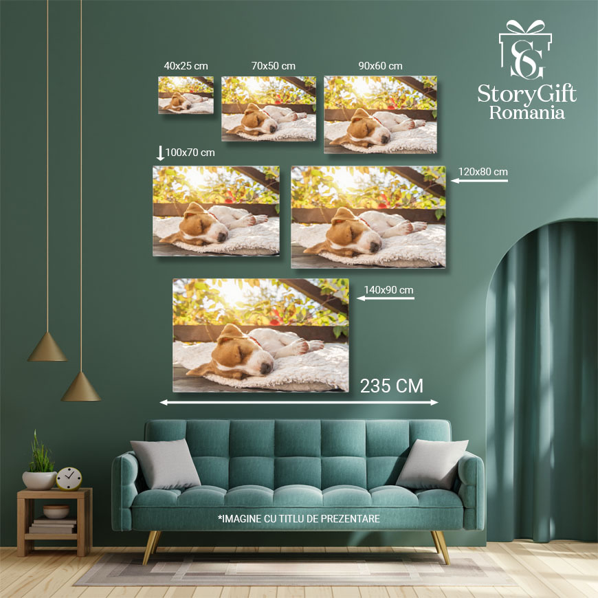 Tablou Canvas Jack Russell Terrier la Semineu, dog, fireplace, hygge, warm, home 2548 40x25CM [4]