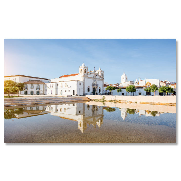 Oraș - Tablou Canvas Staunea Veche Lagos din Portugalia, Algarve, oras, biserica, alb, vechi, cladire, calatorie 2639 40x25CM