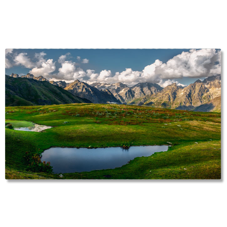 Apă & Natură - Tablou Canvas Vedere cu Muntii si Masina Offroad in Caucaz, Georgia, Toamna, Munte, Calatorie 2723 40x25CM