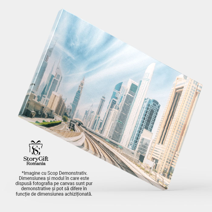 Tablou Canvas Drum de Metrou Printre Zgarietori in Dubai Trafic, Modern, Urban, Turism 3008 40x25CM [3]