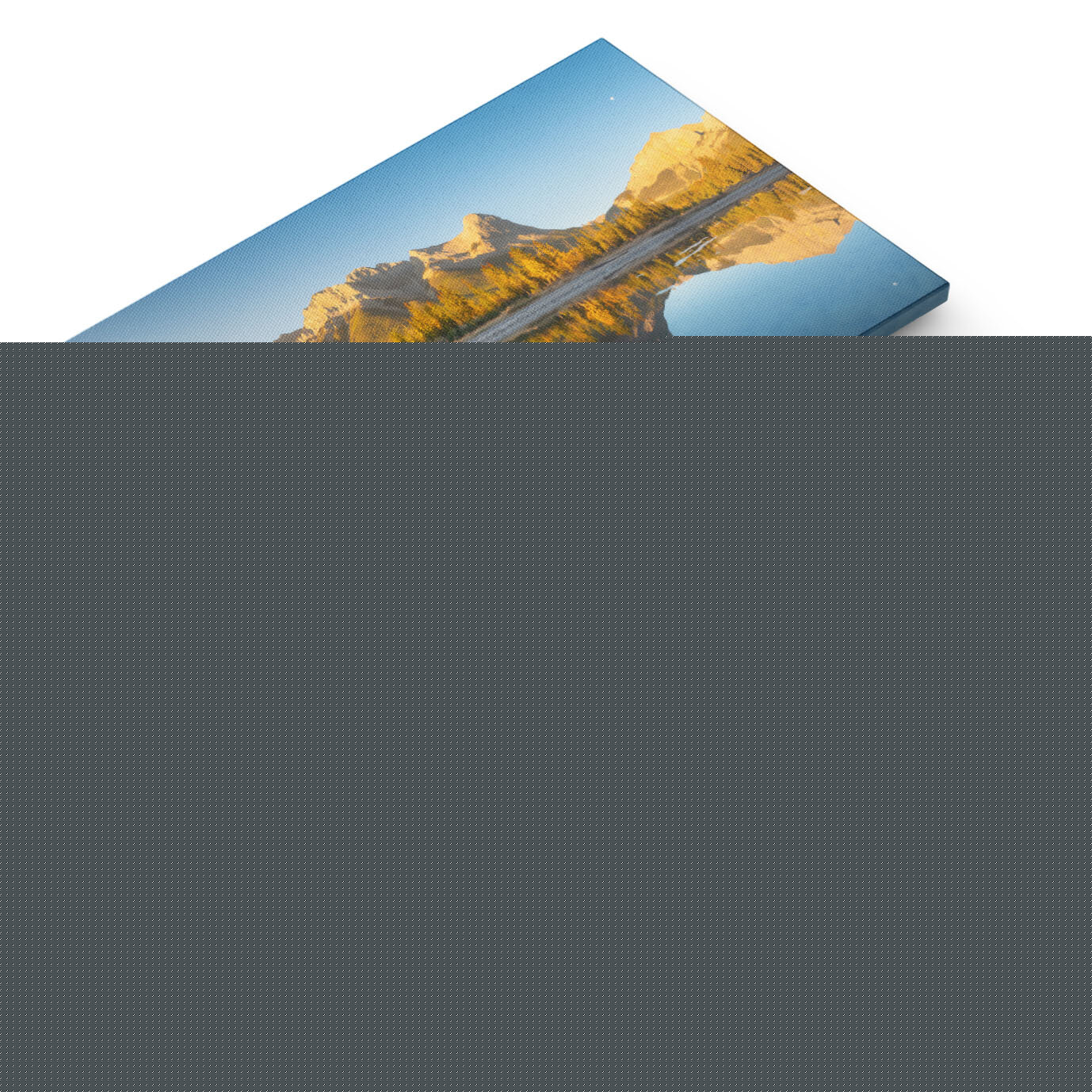 Tablou Canvas Peisaj Montan la Rasarit, Raze de Soare intr-o Vale, Lac, Padure 3119 40x25CM [1]