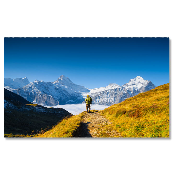 Peisaj - Tablou Canvas Lant Montan prin Nori, Peisaj Montan, Calatorie, Cerdac, Stanci 3159 40x25CM