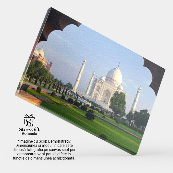 Tablou Canvas Vedere Iconica a Taj Mahal din Agra, India, UNESCO, India, Agra, turism, arhitectura 4429 40x25CM [3]