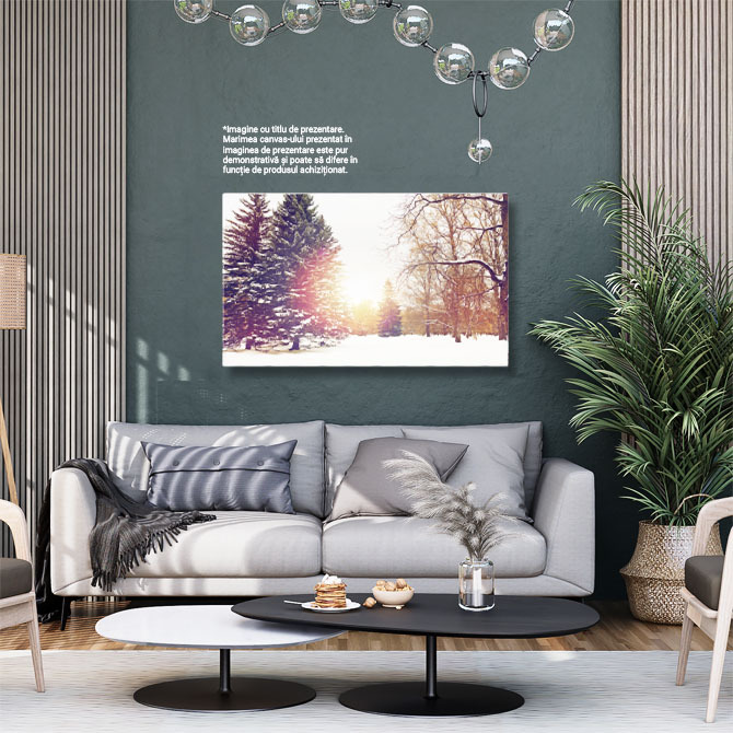 Tablou Canvas Padure de Iarna cu Brazi si Zapada, iarna, padure, natura, zapada, Craciun 5160 40x25CM [2]