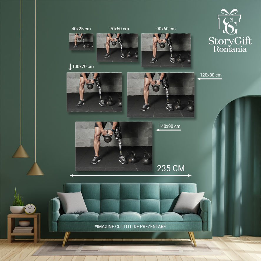 Tablou Canvas cu Antrenament cu Kettlebell - Determinare si Supravietuire 40x25CM [4]