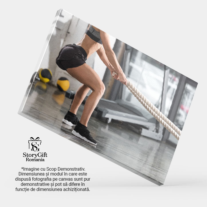 Tablou Canvas cu Piciorul unei Sportive - Sala de Fitness, Putere, Femeie 40x25CM [3]