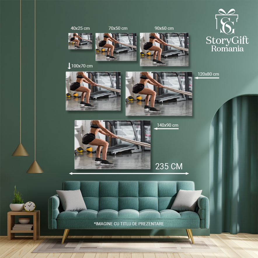 Tablou Canvas cu Piciorul unei Sportive - Sala de Fitness, Putere, Femeie 40x25CM [4]