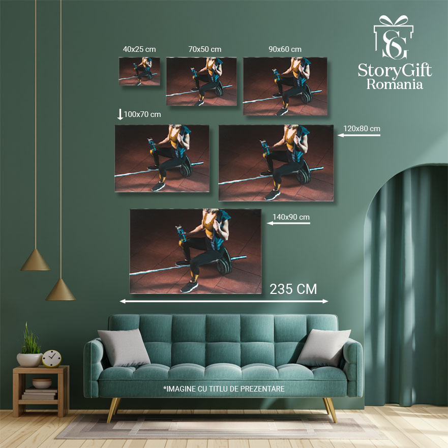 Tablou Canvas - Pausa de hidratare in timpul antrenamentului intens - athletic, drink, cropped image 40x25CM [4]