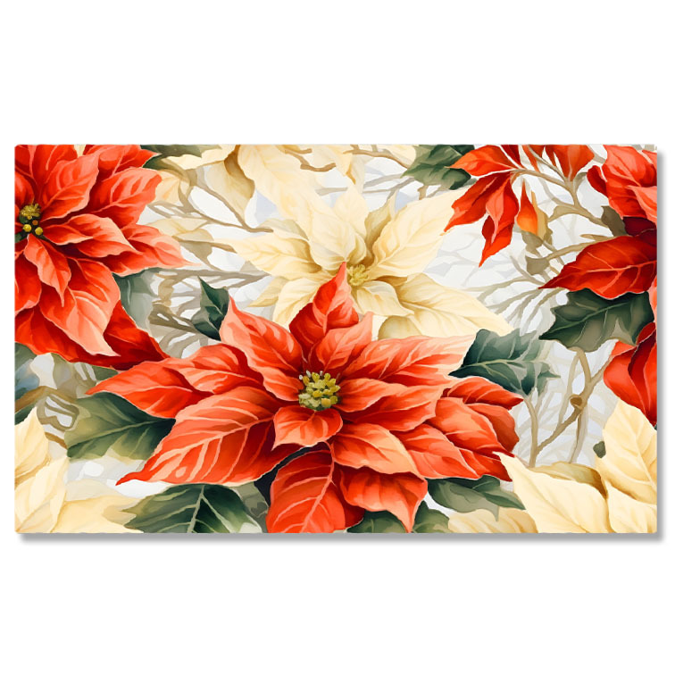Flori - Tablou Canvas: Culori calde într-o pictură cu flori - Roșu și bej pe petalele florilor 40x25CM