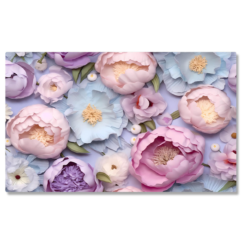 Flori - Tablou Canvas: Rezultatul creativității, flori din hârtie - Eleganță florală 40x25CM