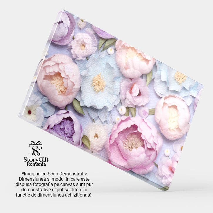 Tablou Canvas: Rezultatul creativității, flori din hârtie - Eleganță florală 40x25CM [3]