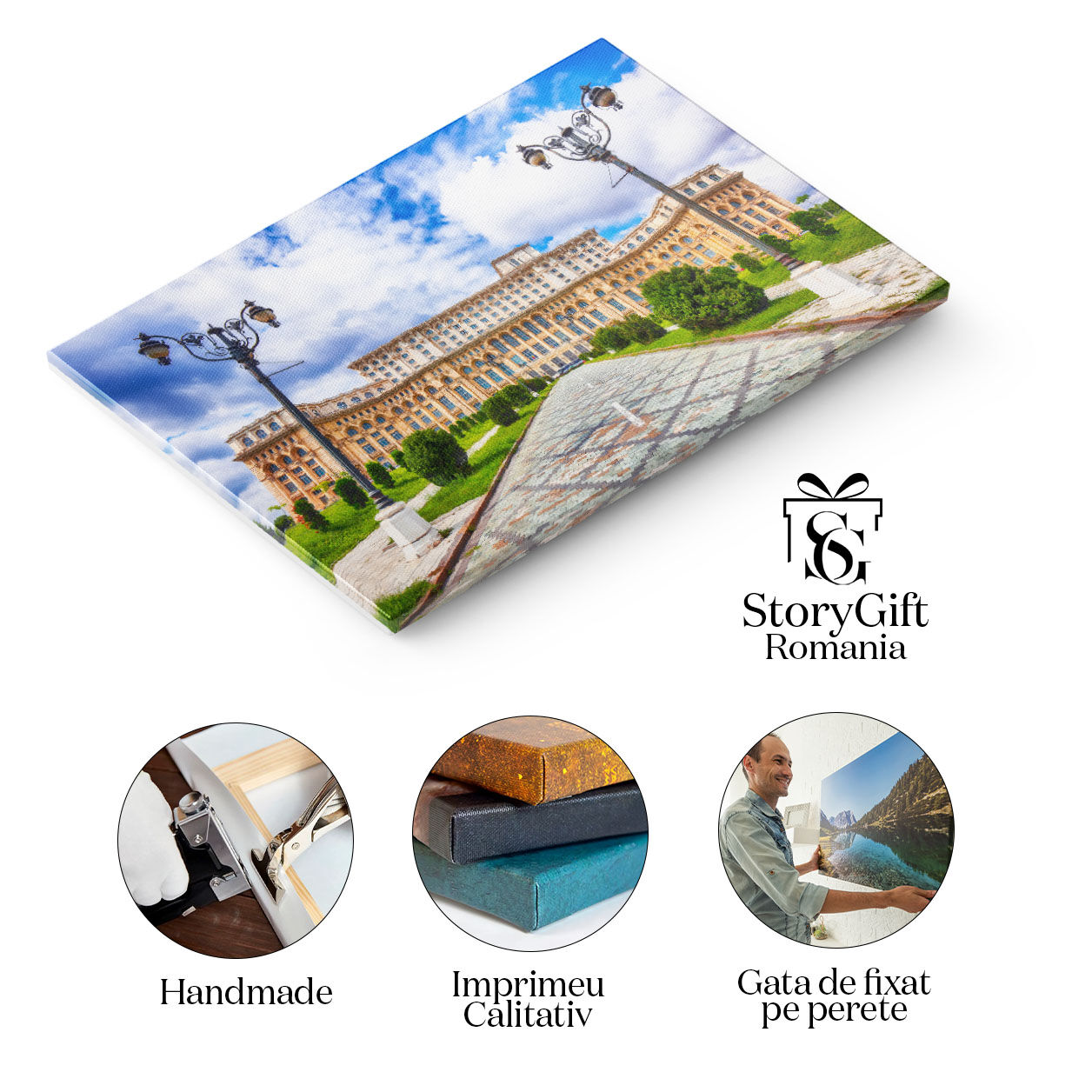 Tablou Canvas: Perspective Asupra Bucurestiului - Arhitectura, Capitala, Centru, Urban 40x25CM [1]