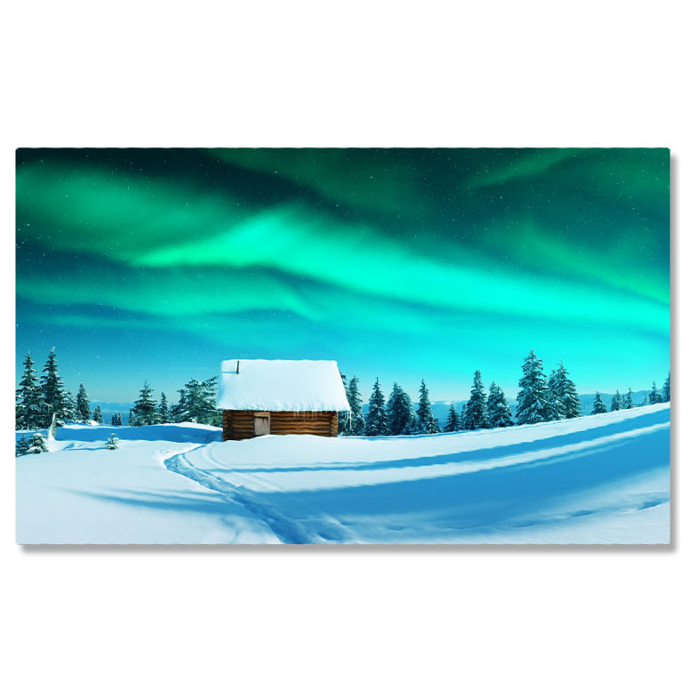 Aurora Boreală - Tablou Canvas: Dansul Luminilor Nordice - Peisaj, Aurora Boreala, Iarna, Lumina 40x25CM