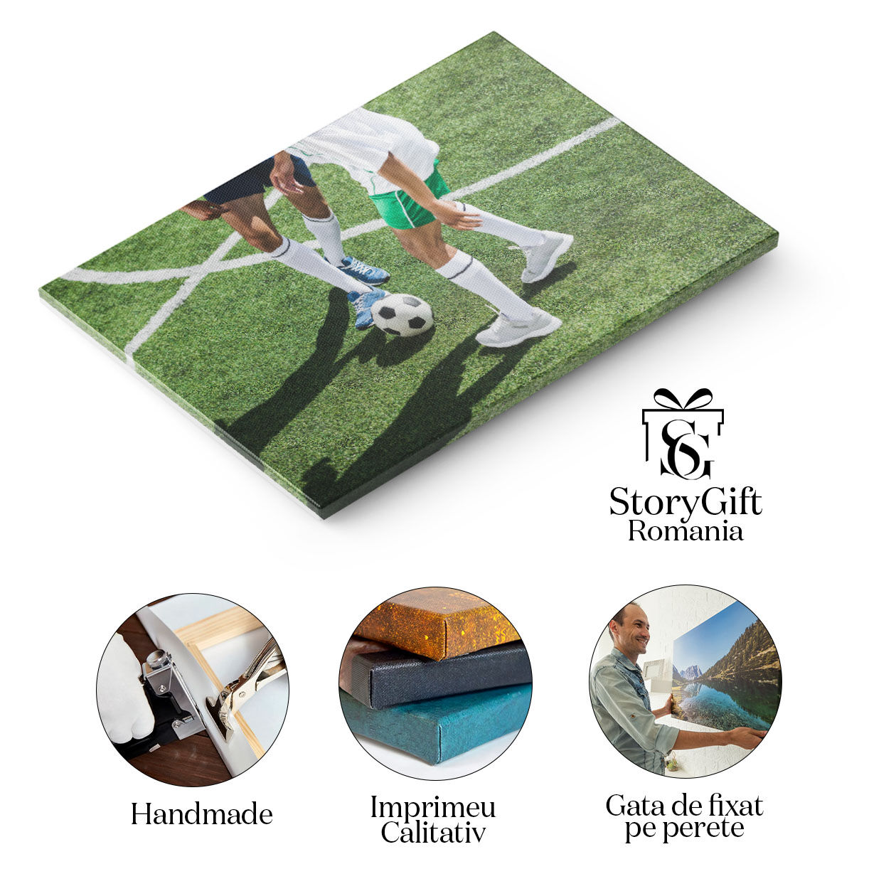 Tablou Canvas - Pasionati de Fotbal - Jocul Intens al Campionilor 40x25CM [1]