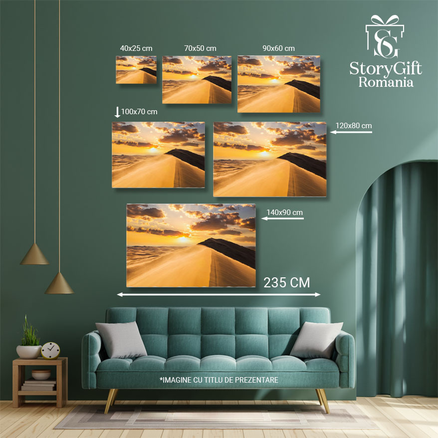 Tablou Canvas: Desertul Sahara - Culori de Soare in Dune 40x25CM [4]