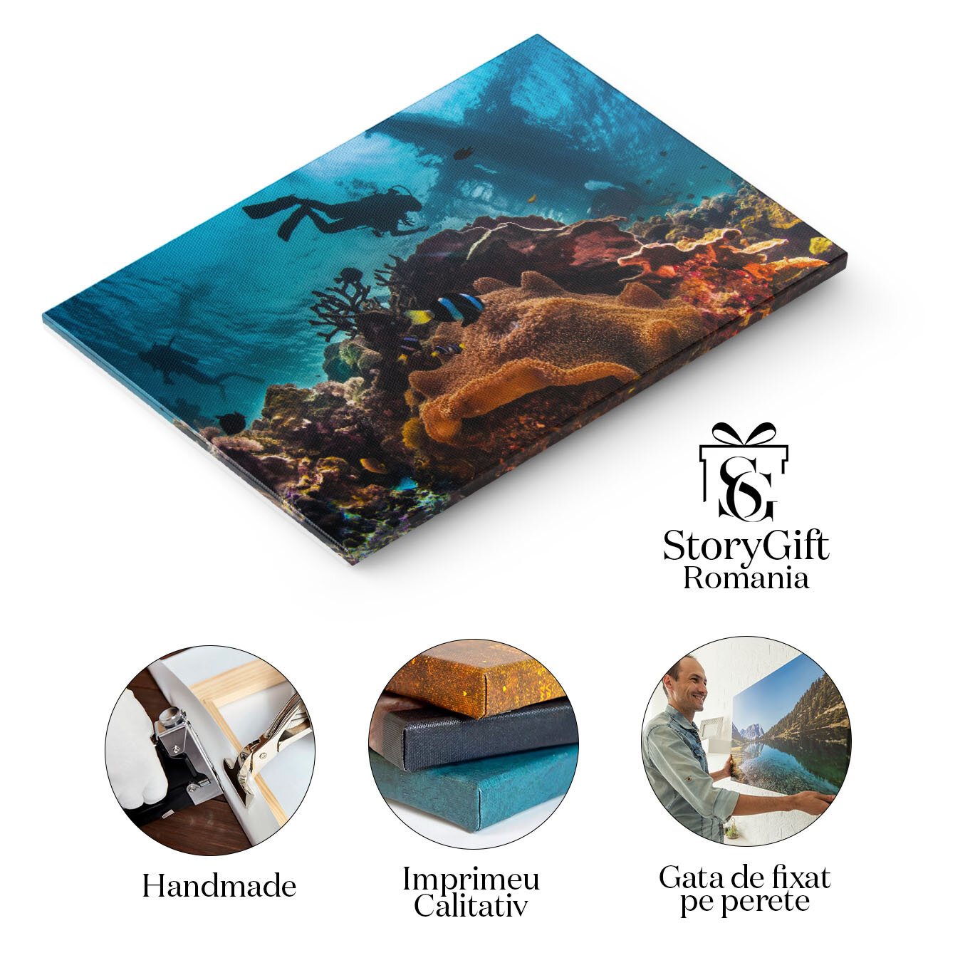 Tablou Canvas - Explorare Subacvatica: Viata Marina a Recifului de Corali 40x25CM [1]