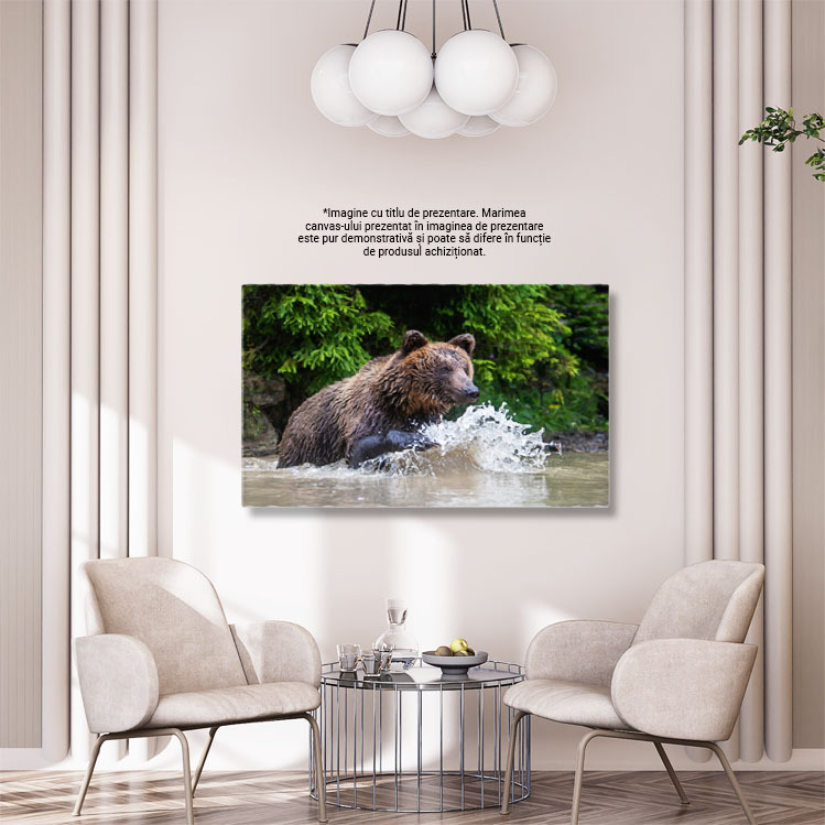 Tablou Canvas - intalnire cu Ursii Grizzly: Imagini Uimitoare in Mijlocul Taigalei, Detalii Fascinante ale Naturii 40x25CM [2]