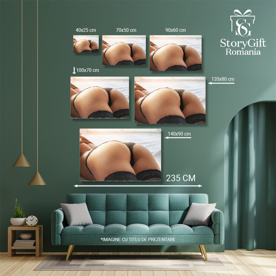 Tablou Canvas - Detaliu Seducator: Lingerie Neagra 40x25CM [4]