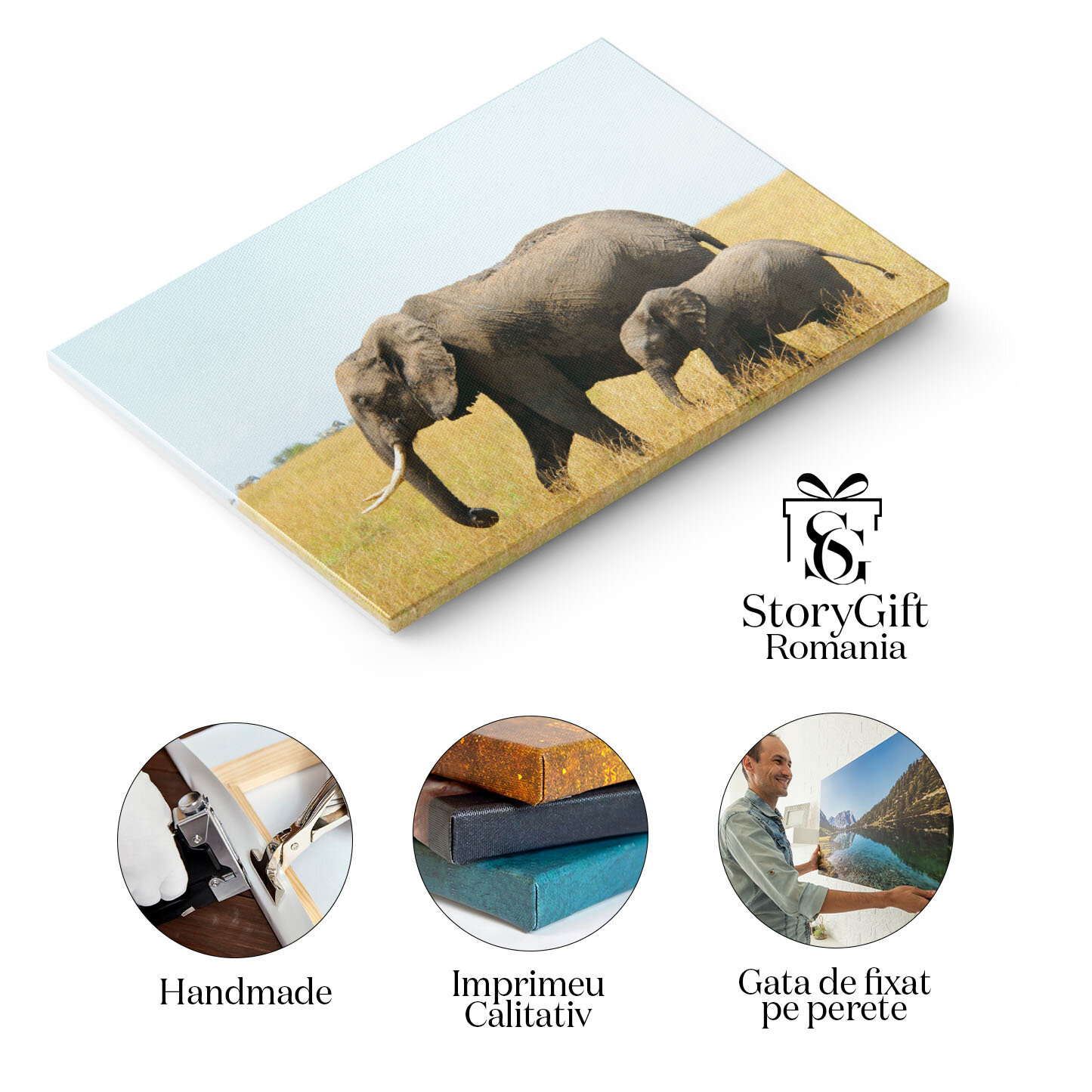 Tablou Canvas - Elefant African din Kenya: Safari, Natura si Viata Salbatica 40x25CM [1]