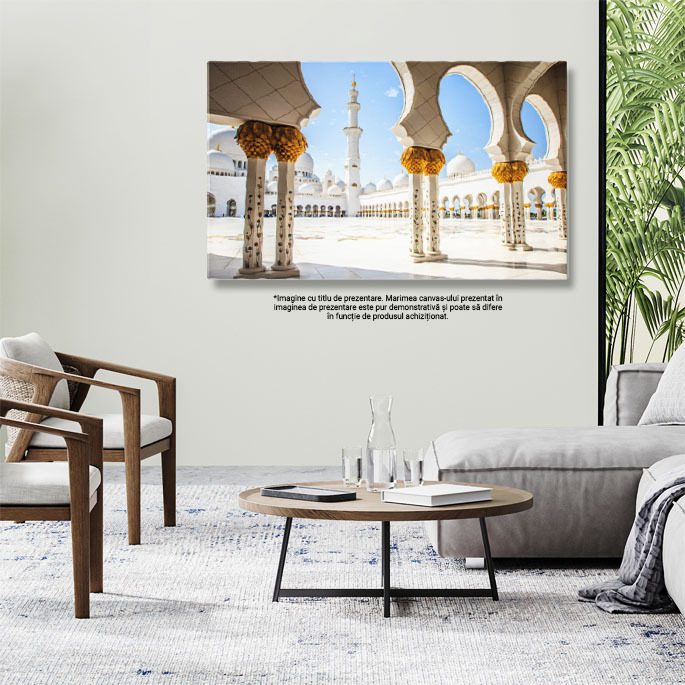 Tablou Canvas - Splendoarea Arhitecturala a Moscheei Sheikh Zayed: Arce, Marmura si Detalii de Lux in Abu Dhabi 40x25CM [2]