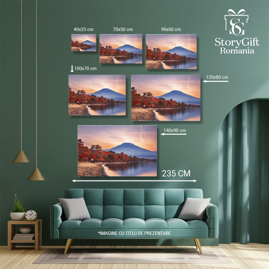 Tablou Canvas - Toamna pe muntele Fuji: dawn, landscape, Japanese, morning 40x25CM [4]