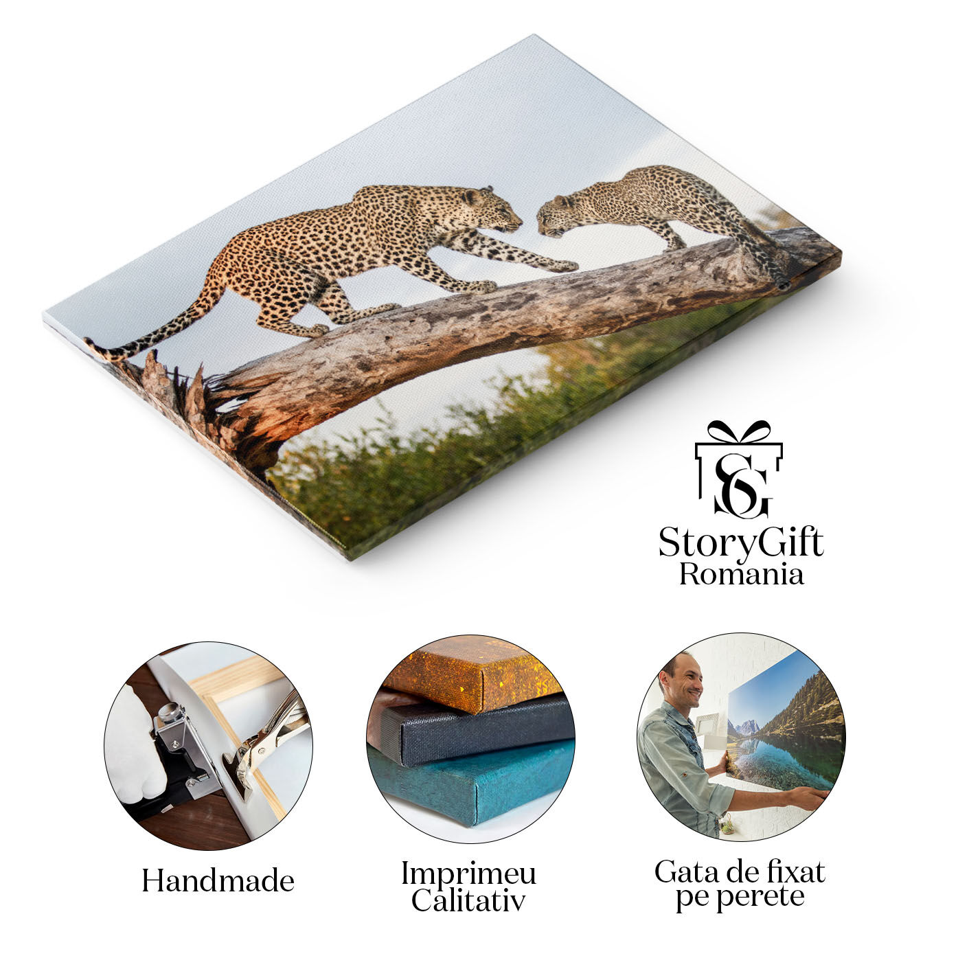 Tablou Canvas: 2 Feline, Mama si Puiul 40x25CM [1]