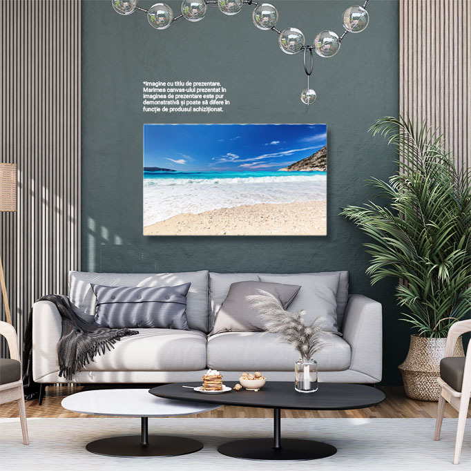 Tablou Canvas: Plaja Paradisiaca Myrtos - Turquoise si Relaxare 40x25CM [2]