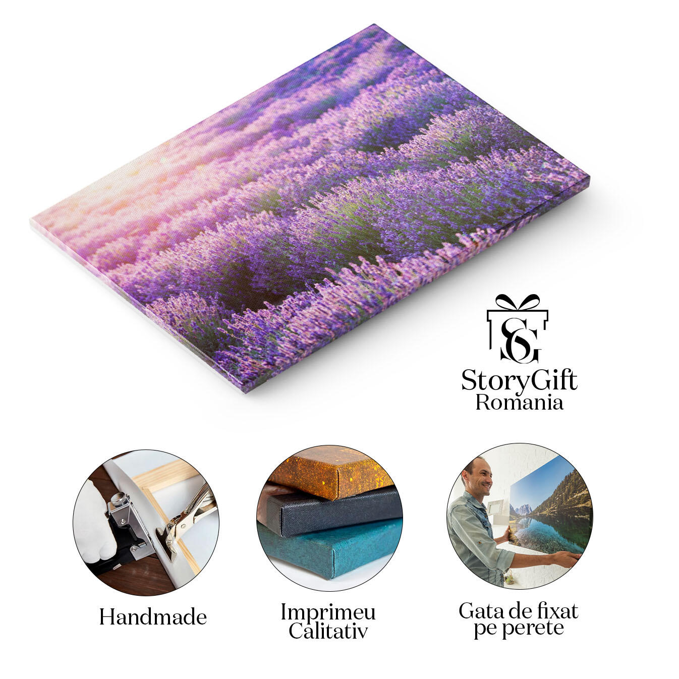 Tablou Canvas: Camp de Lavanda in Provence - Arome si Lumini 40x25CM [1]