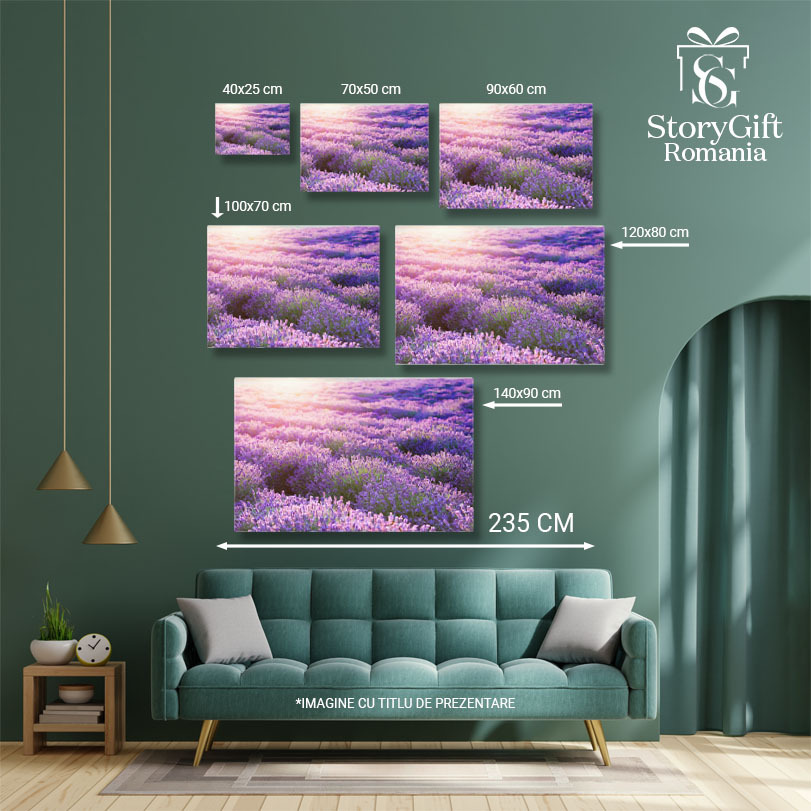 Tablou Canvas: Camp de Lavanda in Provence - Arome si Lumini 40x25CM [4]