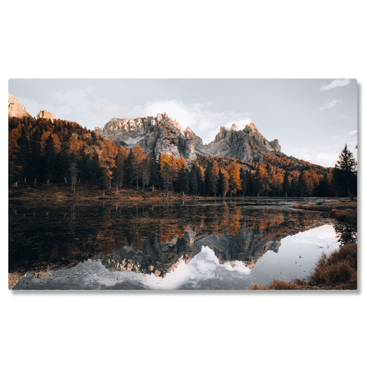 Apă & Natură - Tablou Canvas: Peisaj Montan - Toamna in Dolomiti 40x25CM