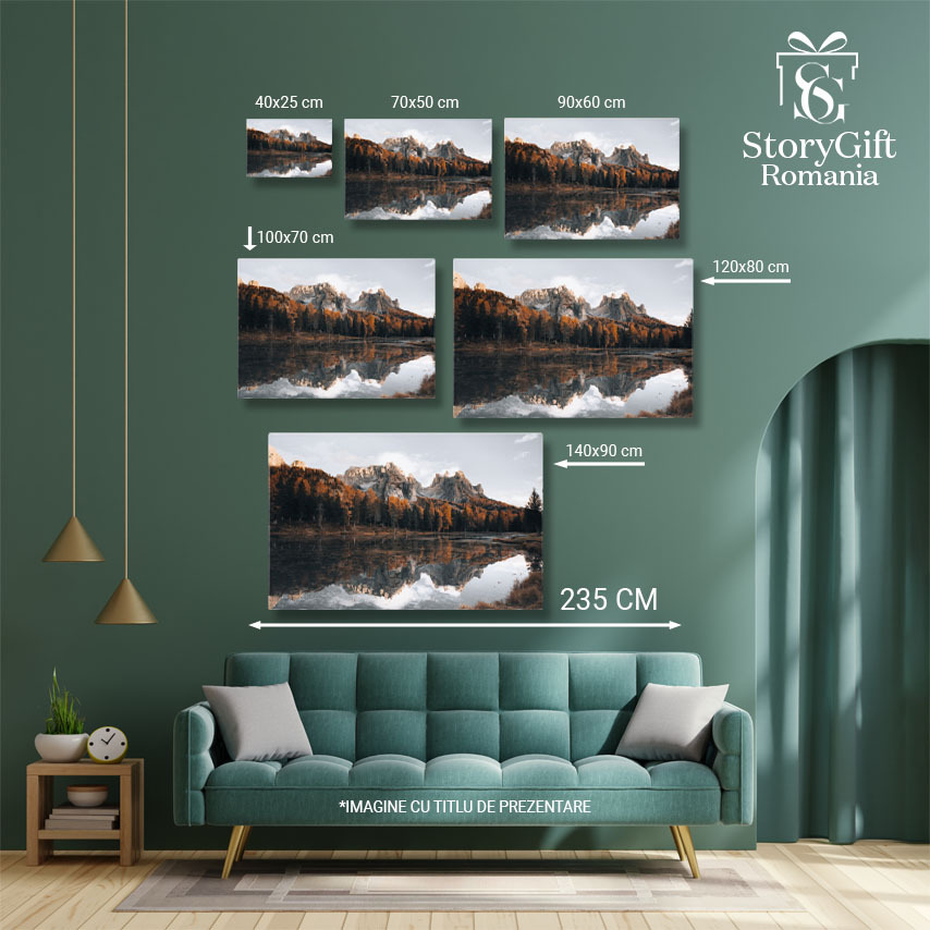 Tablou Canvas: Peisaj Montan - Toamna in Dolomiti 40x25CM [4]