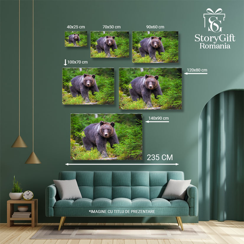 Tablou Canvas: Pauza de Toamna cu Urs Brun in Padure 40x25CM [4]