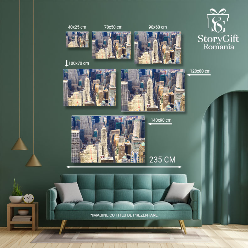 Tablou Canvas: Panorama Aeriala a New York-ului - Skyline si Cladiri Icônice 40x25CM [4]