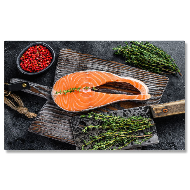 Mâncare - Tablou Canvas cu Fillet de Peste Proaspat - Mancare Sanatoasa si Gustoasa 40x25CM