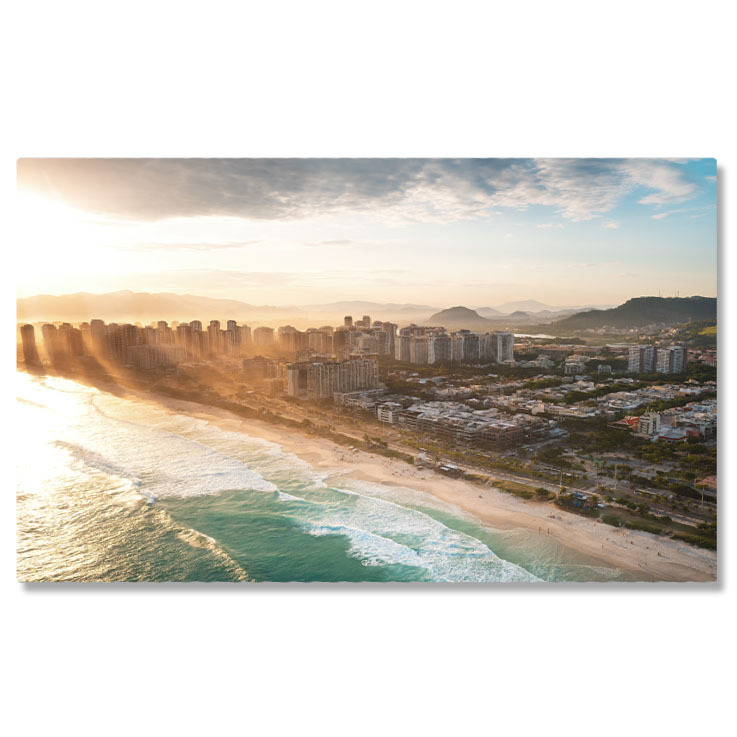 Peisaje cu Drona - Tablou Canvas Vedere Aeriana a Barra da Tijuca la Apus aerian, Barra da Tijuca, apus, Brazilia 204 40x25CM