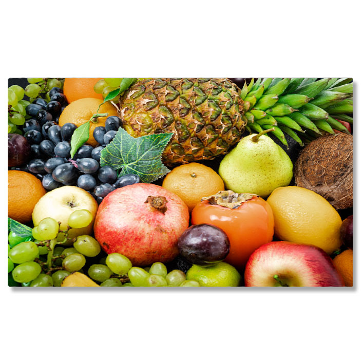 Mâncare - Tablou Canvas Asortiment de Fructe Tropicale, fruit, apple, banana, grape, orange 502 40x25CM