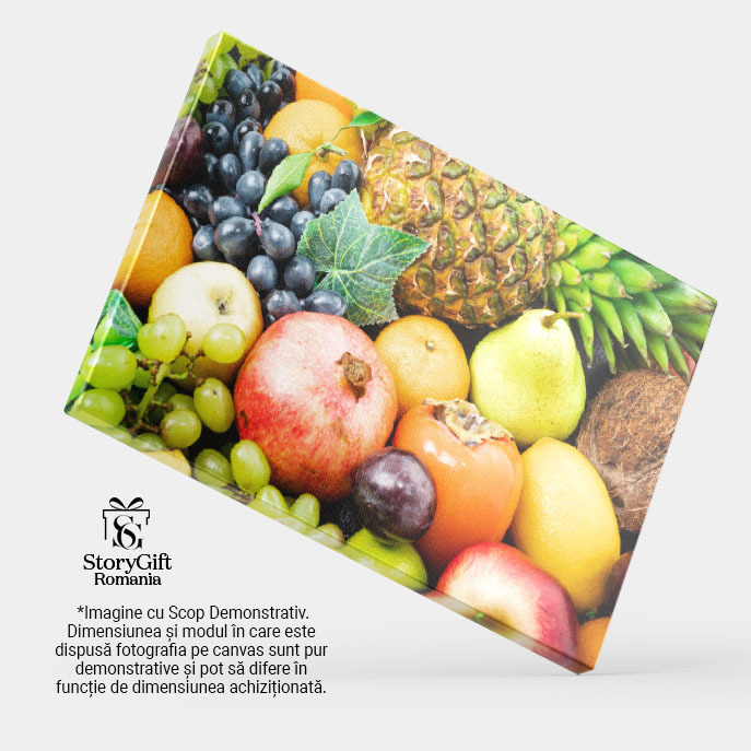 Tablou Canvas Asortiment de Fructe Tropicale, fruit, apple, banana, grape, orange 502 40x25CM [3]