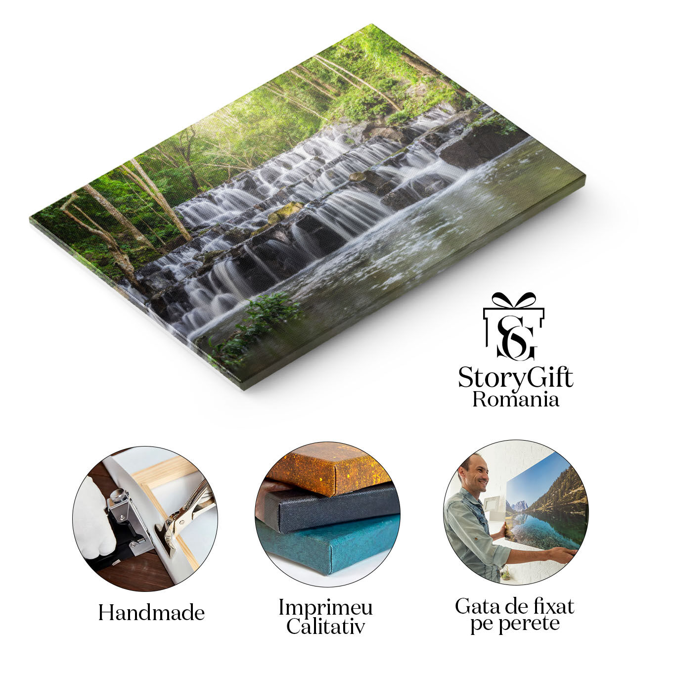 Tablou Canvas Armonie Naturala: Huay Mae Khamin, cascada, padure, peisaj natural, prospetime, relaxare 801 40x25CM [1]