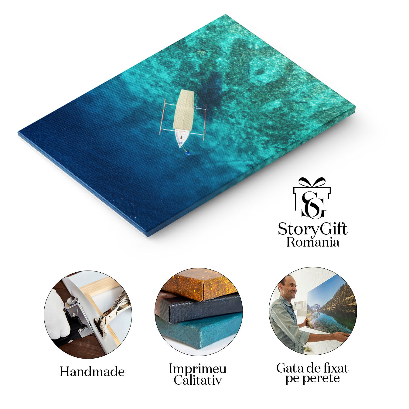 Tablou Canvas Textura de Apa Albastra Panorama de Vara apa, textura, vara, ocean, natura 899 40x25CM [1]