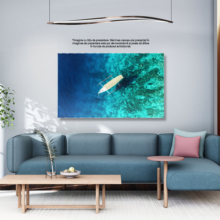 Tablou Canvas Textura de Apa Albastra Panorama de Vara apa, textura, vara, ocean, natura 899 40x25CM [2]