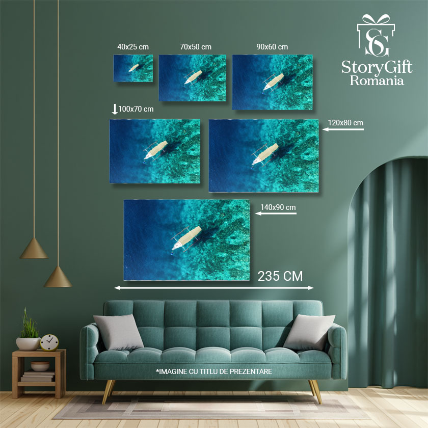 Tablou Canvas Textura de Apa Albastra Panorama de Vara apa, textura, vara, ocean, natura 899 40x25CM [4]