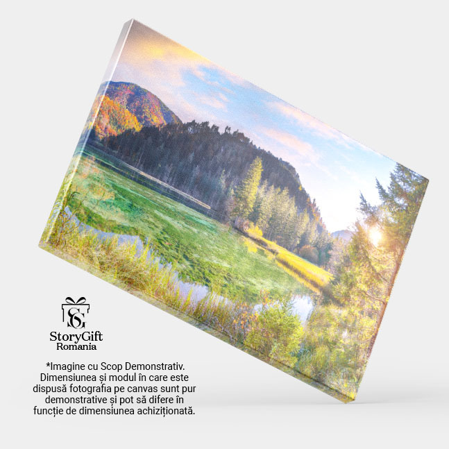 Tablou Canvas View de Toamna Uimitor la Lacul Schiederweiher, Alpii natura, toamna, lac, Alpi, peisaj. 946 40x25CM [3]