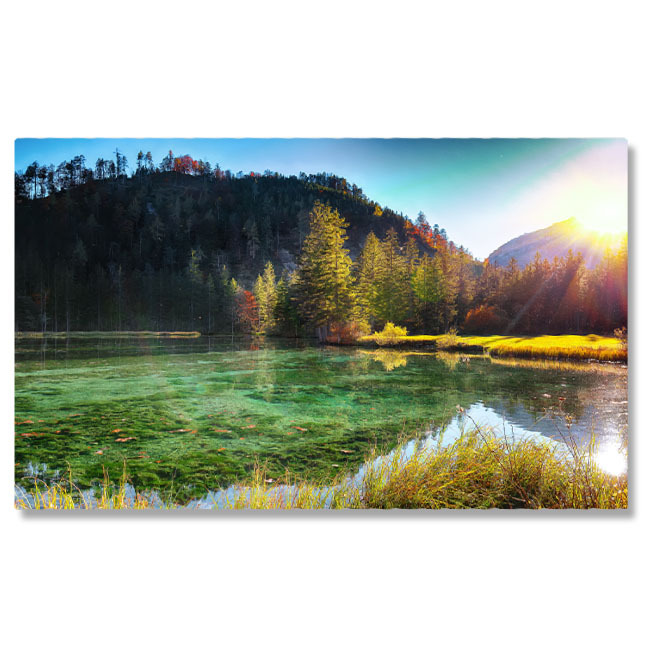 Peisaj - Tablou Canvas Toamna la Lacul Schiederweiher, Alpii natura, toamna, lac, Alpi, peisaj. 948 40x25CM