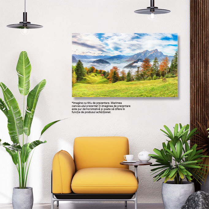 Tablou Canvas Toamna Uimitoare in Suburbia Stansstad, Elvetia Elvetia, toamna, lac, padure, natura. 950 40x25CM [2]