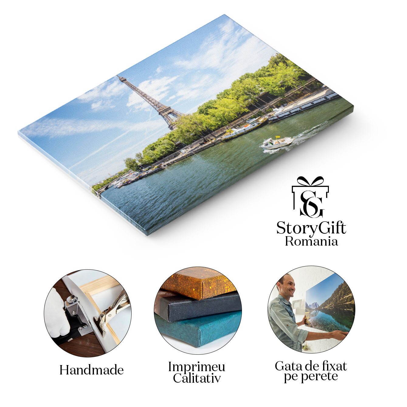 Tablou Canvas Apus de Soare la Paris Franta, Turnul Eiffel, Vedere Urbana, Arhitectura, Peisaj Urban 1221 40x25CM [1]