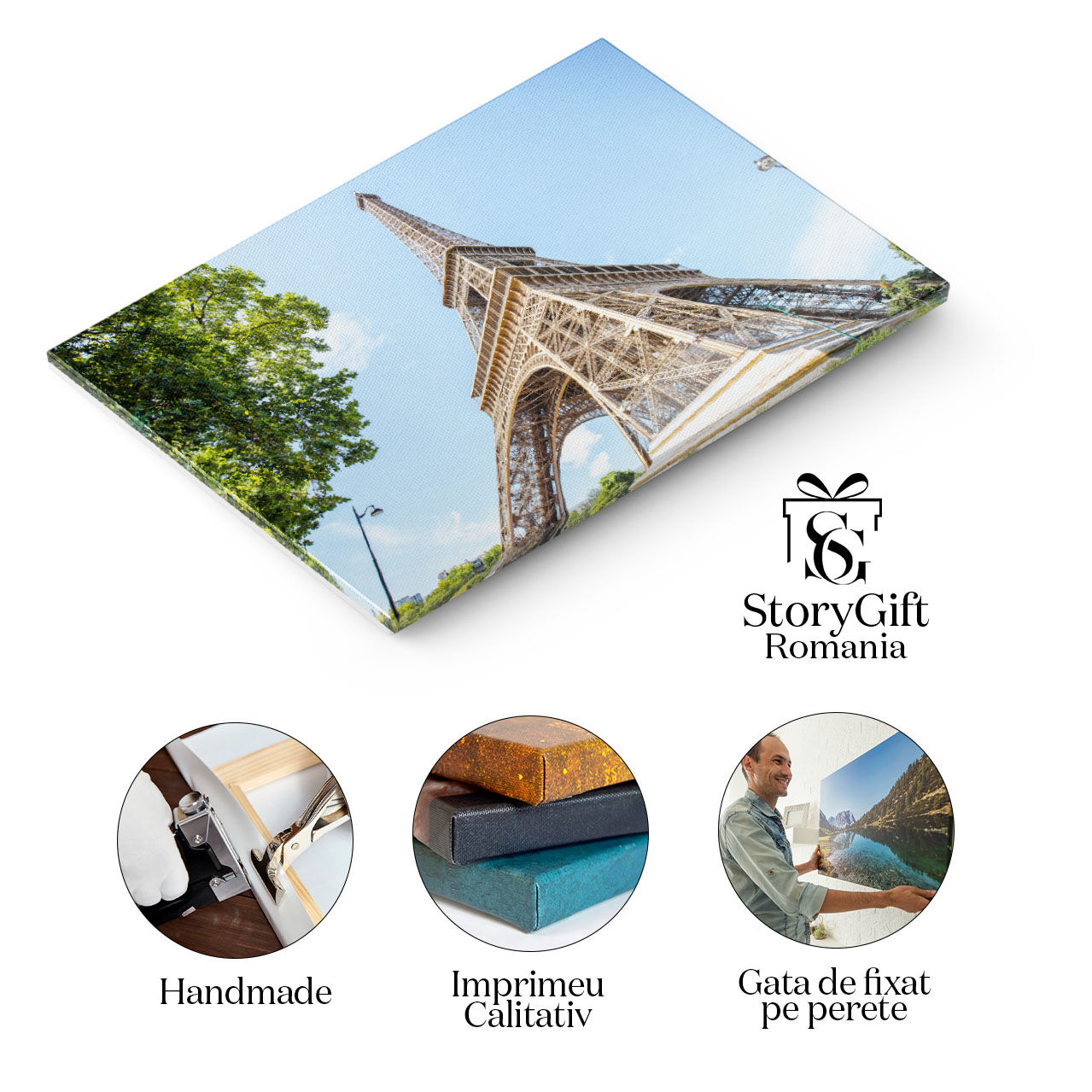 Tablou Canvas Orasul Luminilor Franta, Paris, Vedere Urbana, Turnul Eiffel, Peisaj Urban 1223 40x25CM [1]