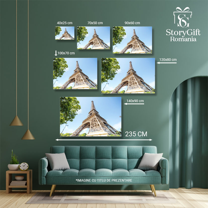 Tablou Canvas Orasul Luminilor Franta, Paris, Vedere Urbana, Turnul Eiffel, Peisaj Urban 1223 40x25CM [4]