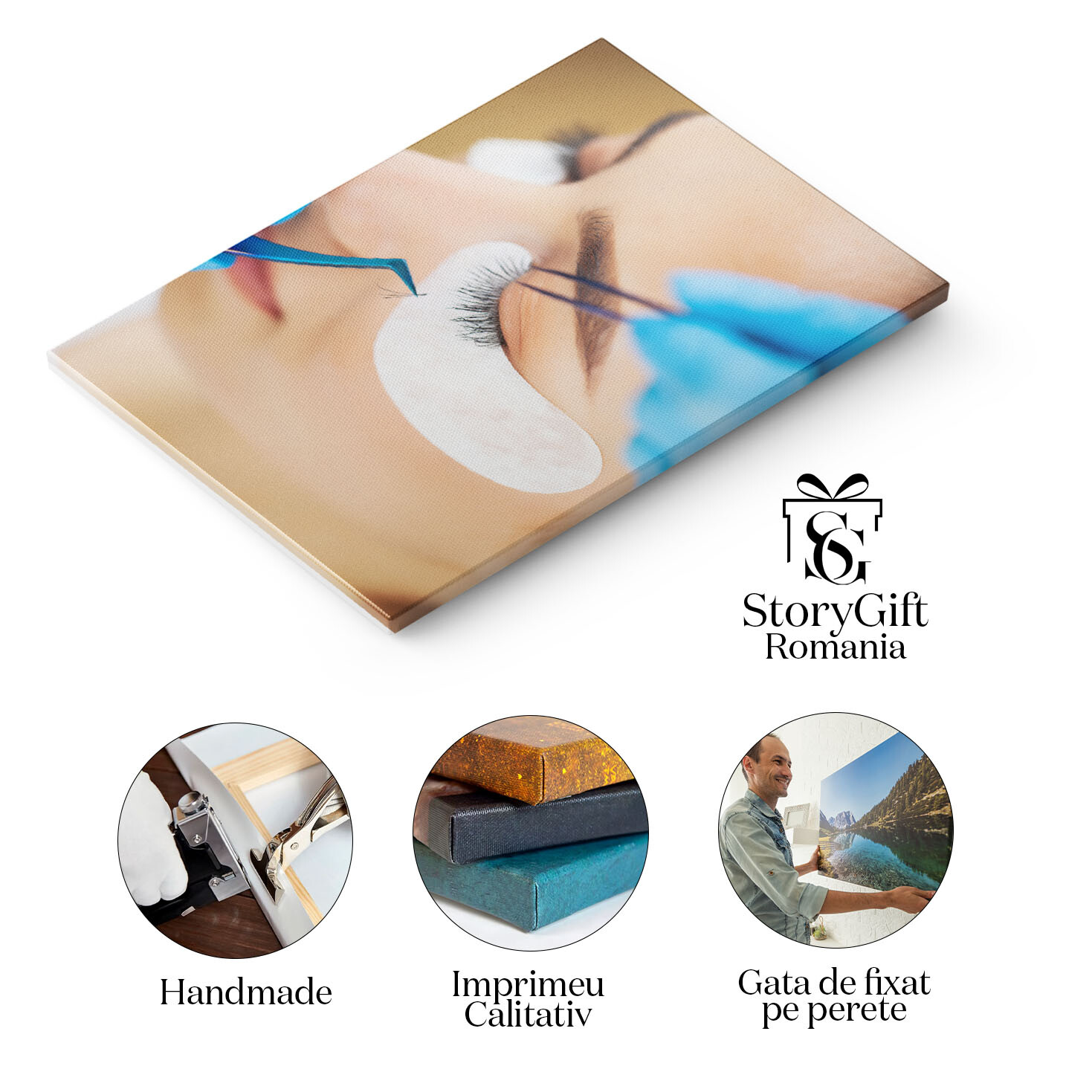 Tablou Canvas Specialist in Extensii de Gene Frumusete, Gene, Extensii, Machiaj, Wellness 1252 40x25CM [1]