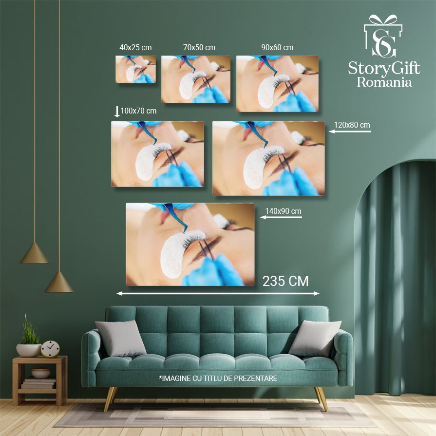 Tablou Canvas Specialist in Extensii de Gene Frumusete, Gene, Extensii, Machiaj, Wellness 1252 40x25CM [4]